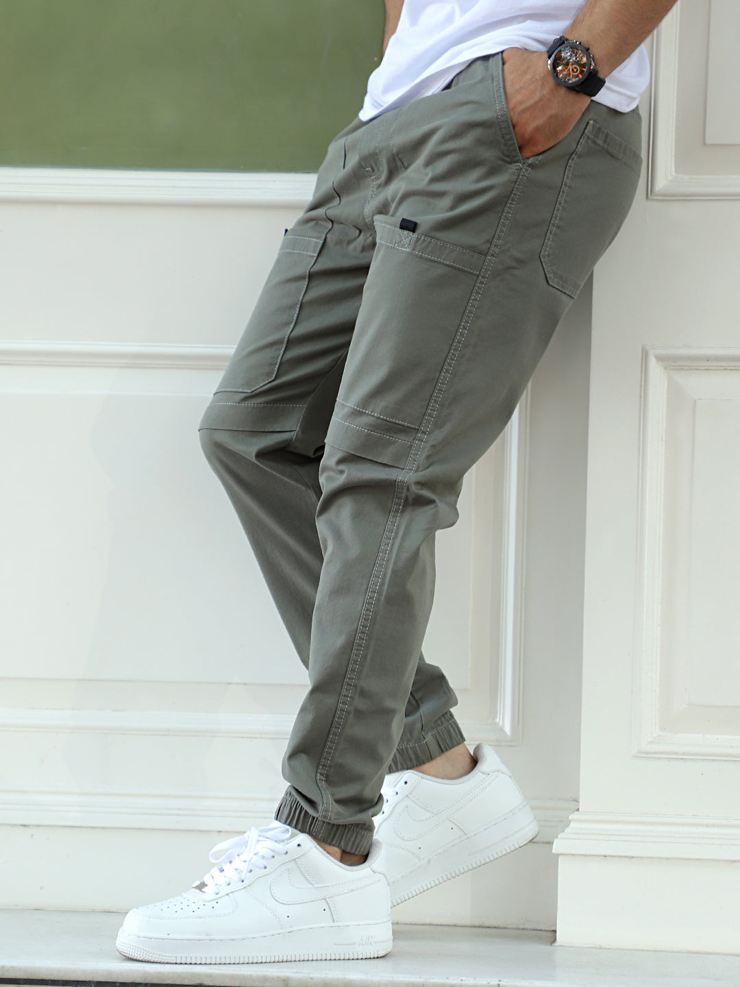 VeroBlend Green Baggy Fit Cotton Cargo