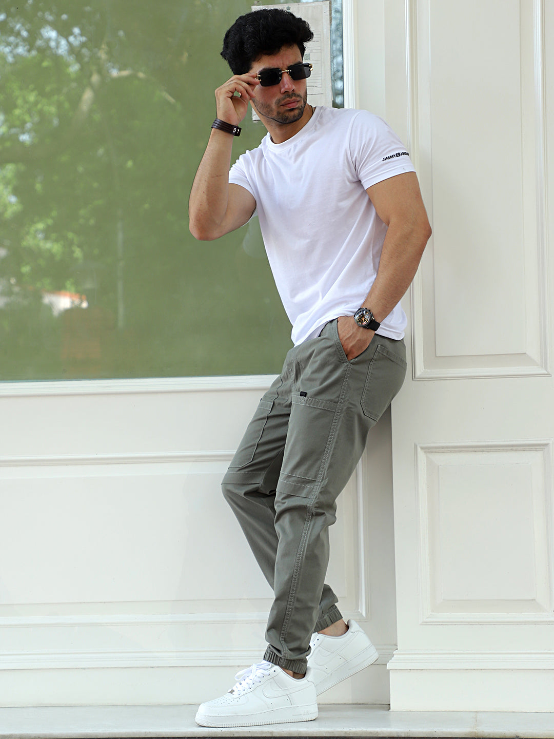 VeroBlend Green Baggy Fit Cotton Cargo