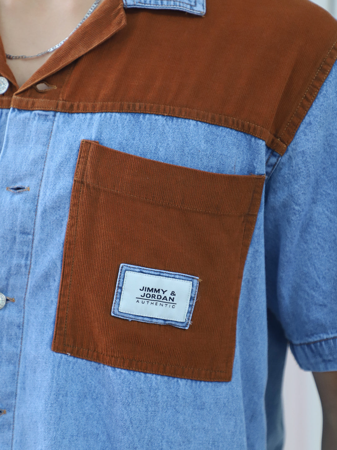 Calmyra Colembia Blue Denim Half Sleeve Shirt