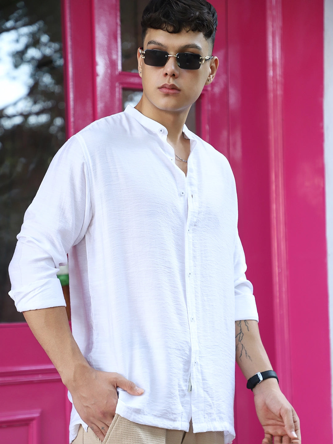Nativeloom White Full Sleeve Shirt