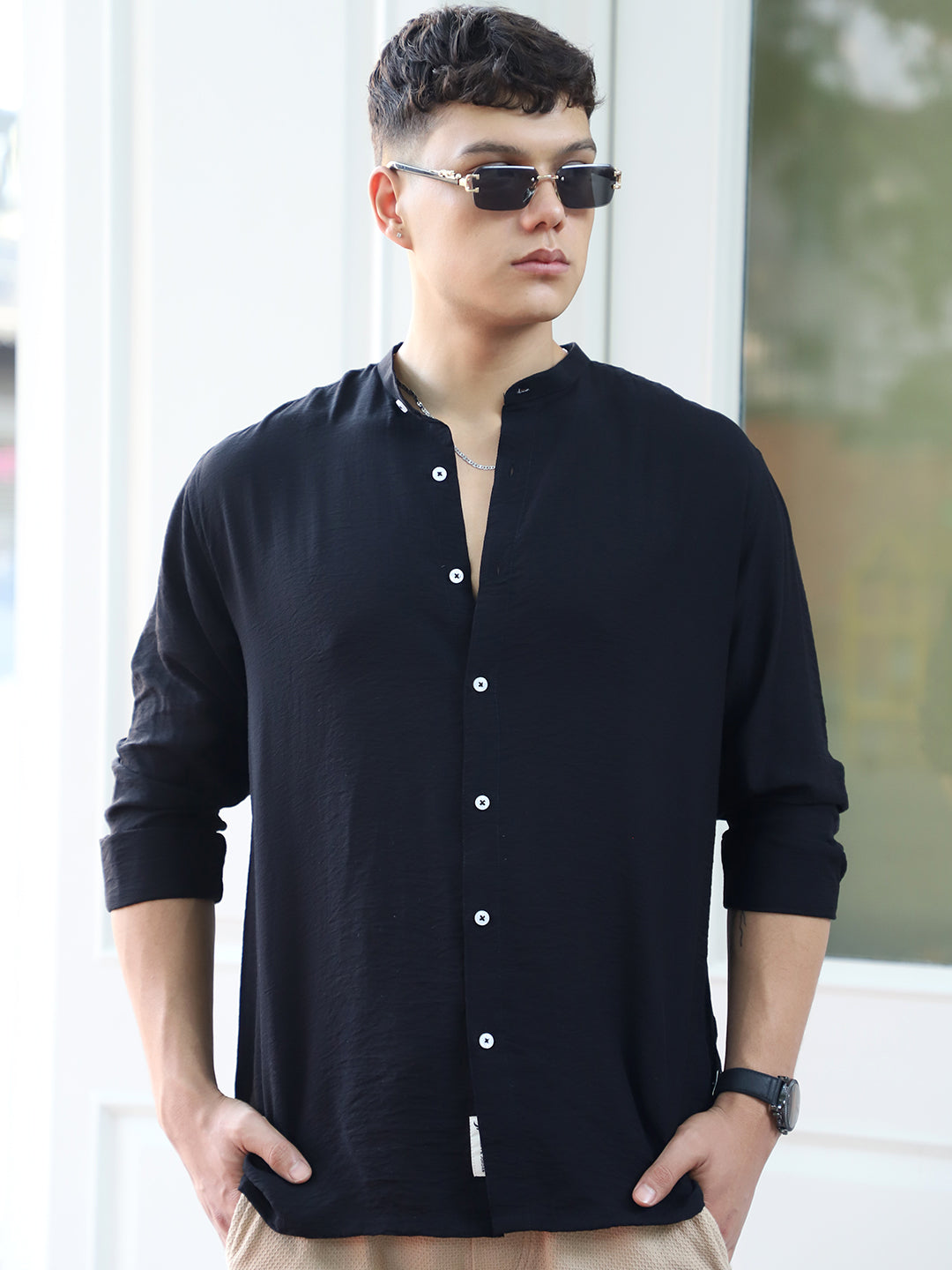 Nativeloom Black Full Sleeve Shirt