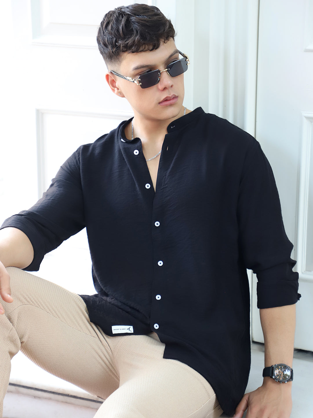 Nativeloom Black Full Sleeve Shirt