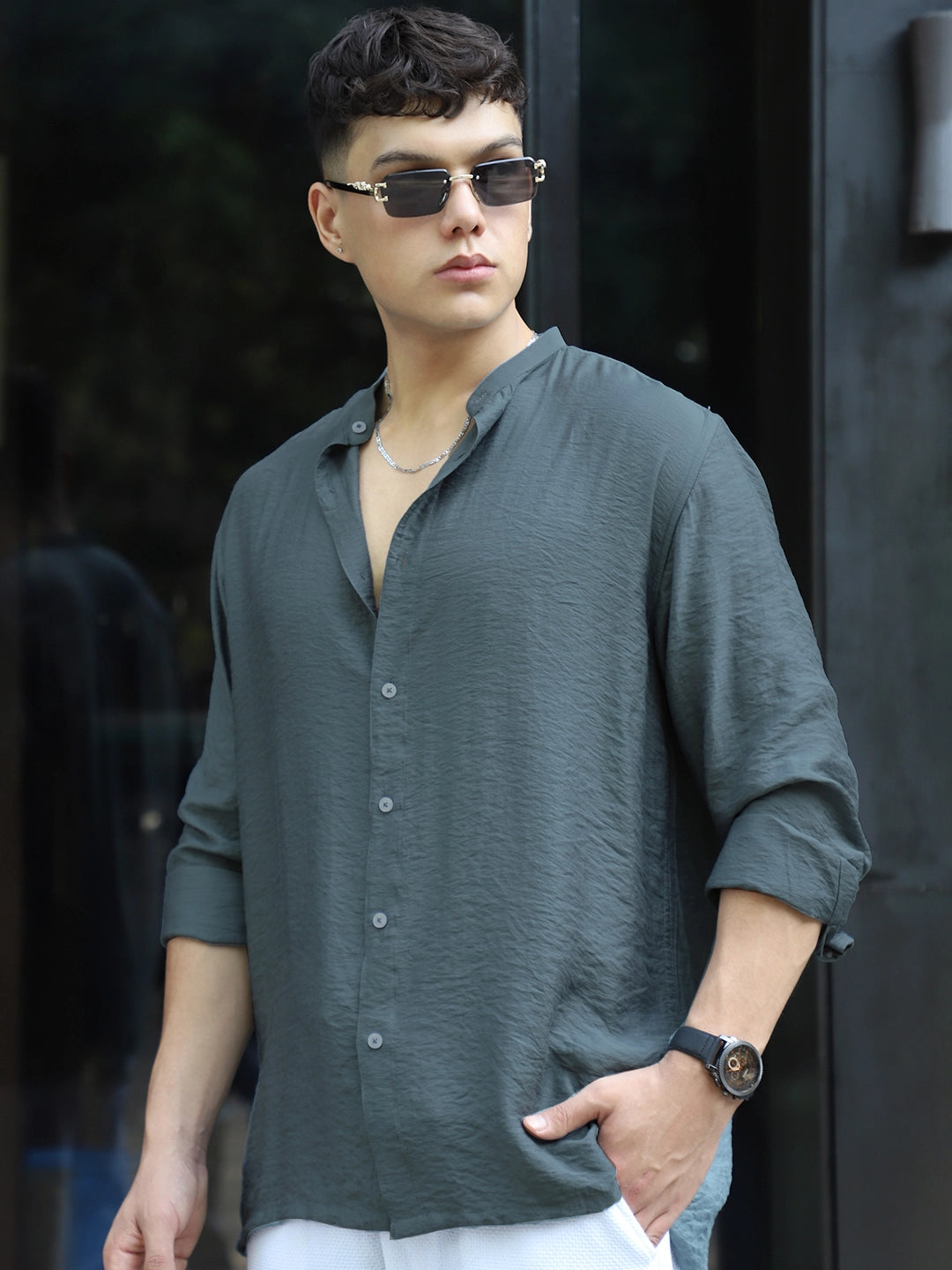 Nativeloom Moss Green Full Sleeve Shirt
