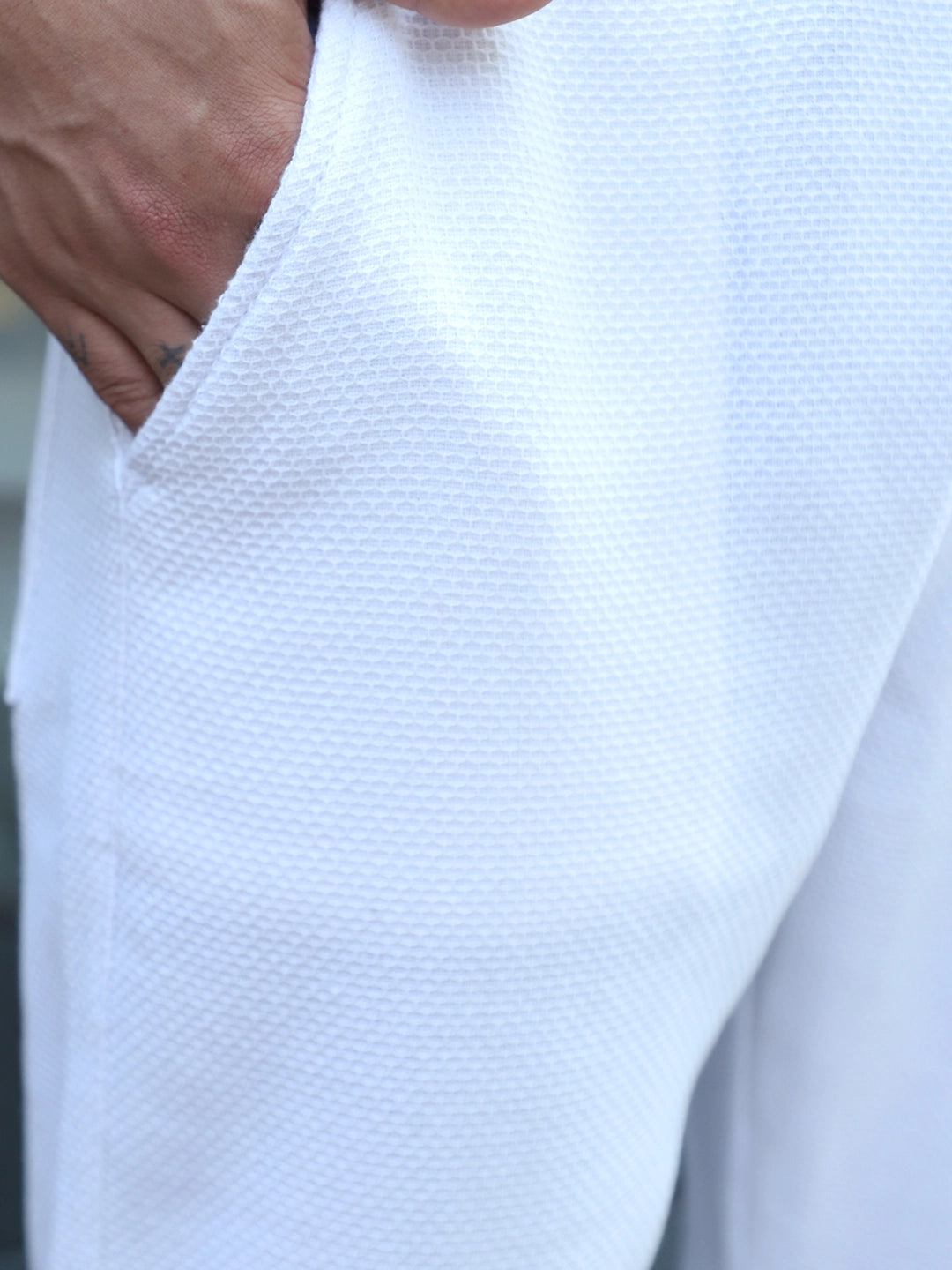 Shorefit White Texture Trouser