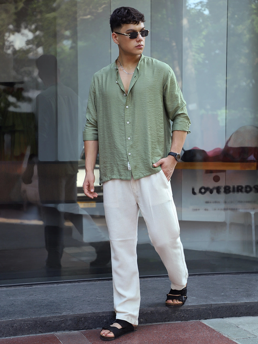 Brooklyn Beat Cream Texture Trouser