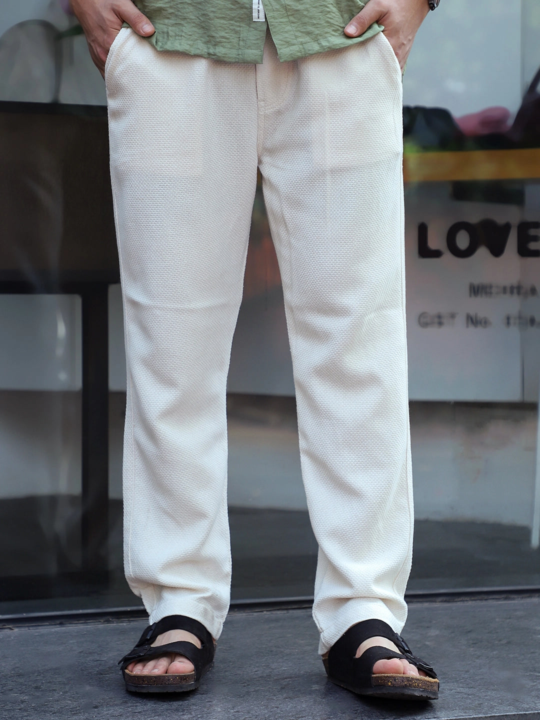Brooklyn Beat Cream Texture Trouser
