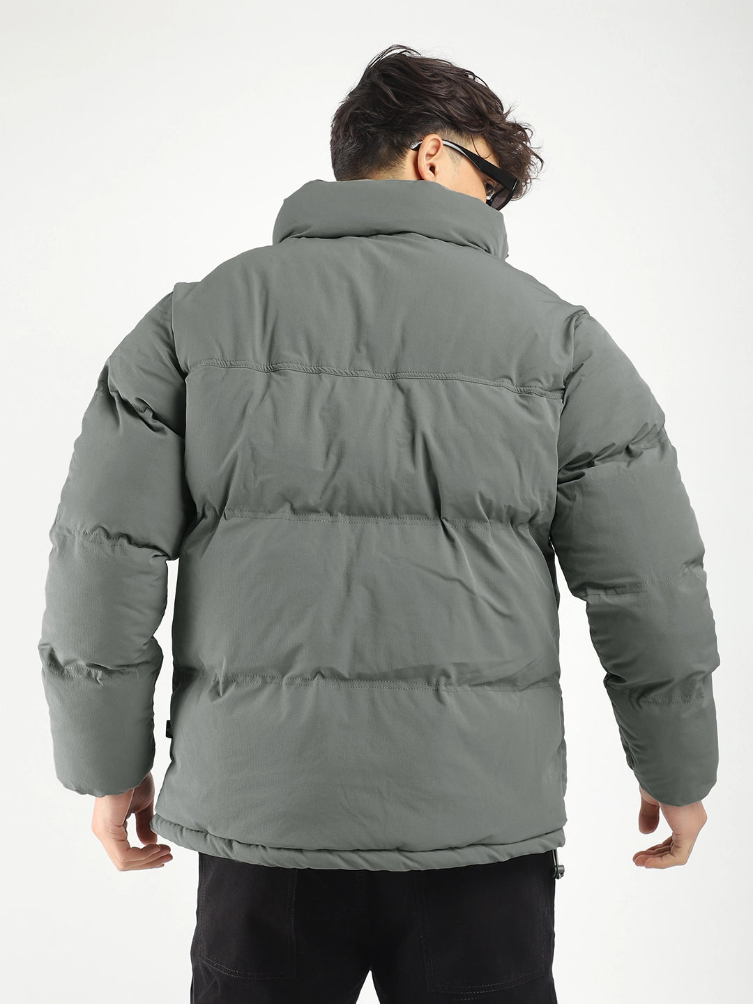 Men Grey Puffer Jacket