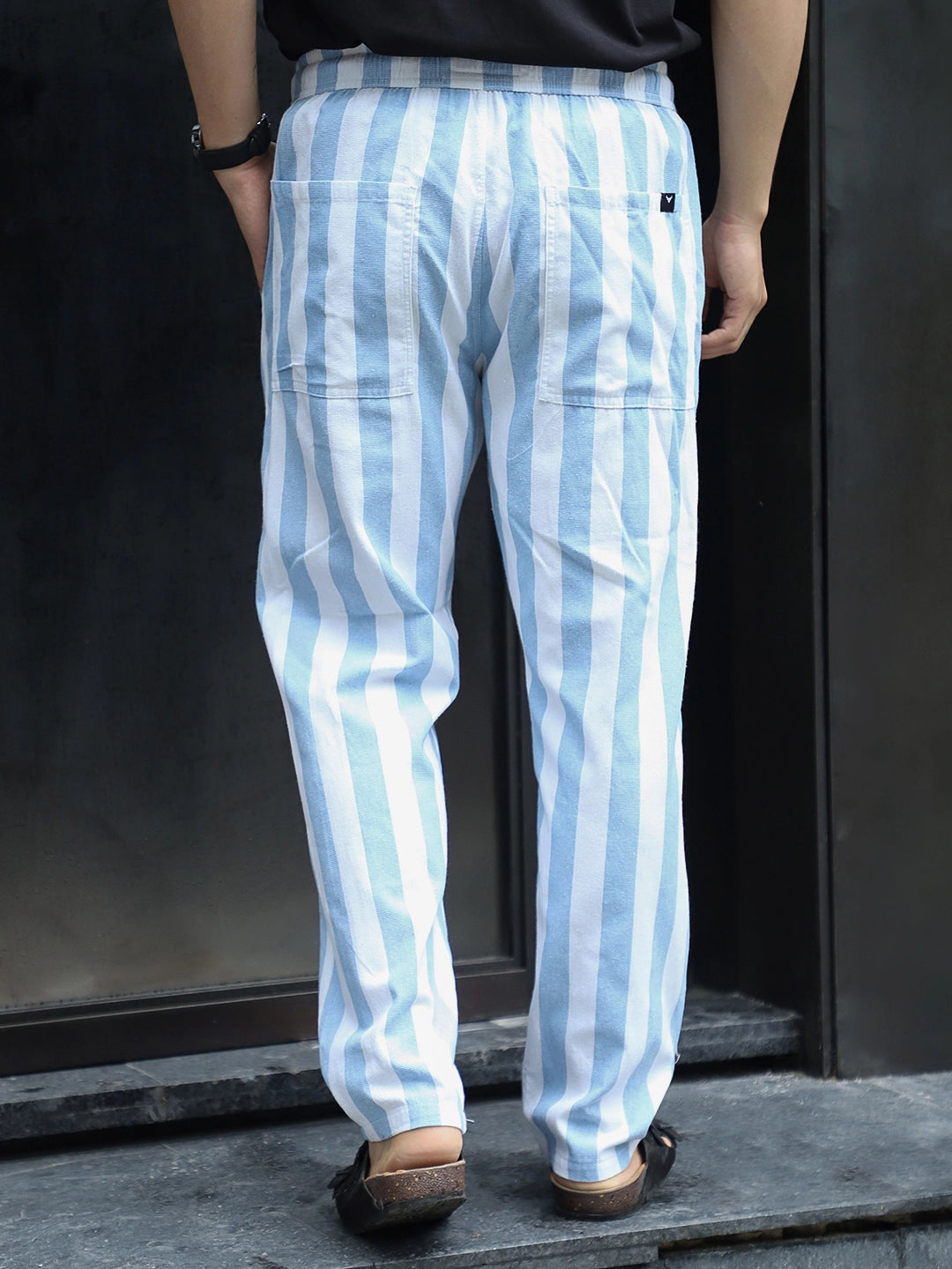 Lunvra Sky Blue Stripe Trouser