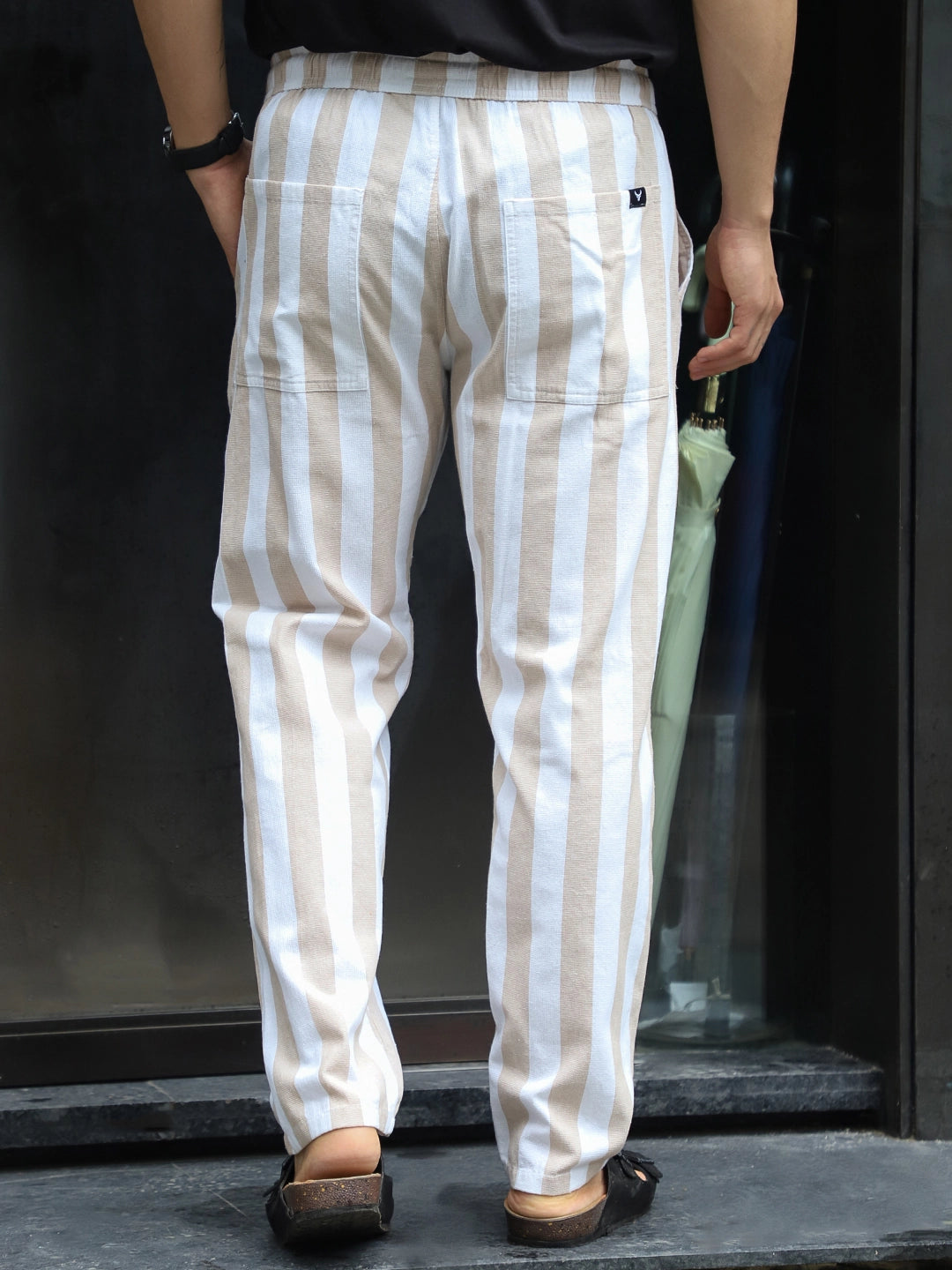 Lunvra Beige Stripe Trouser