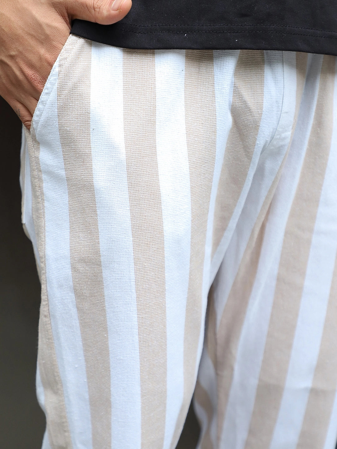 Lunvra Beige Stripe Trouser