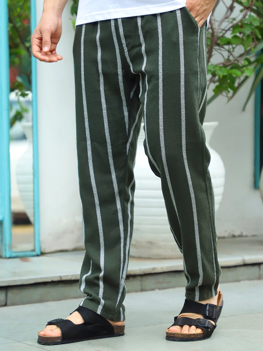 Calvenro Dark Green Stripe Trouser