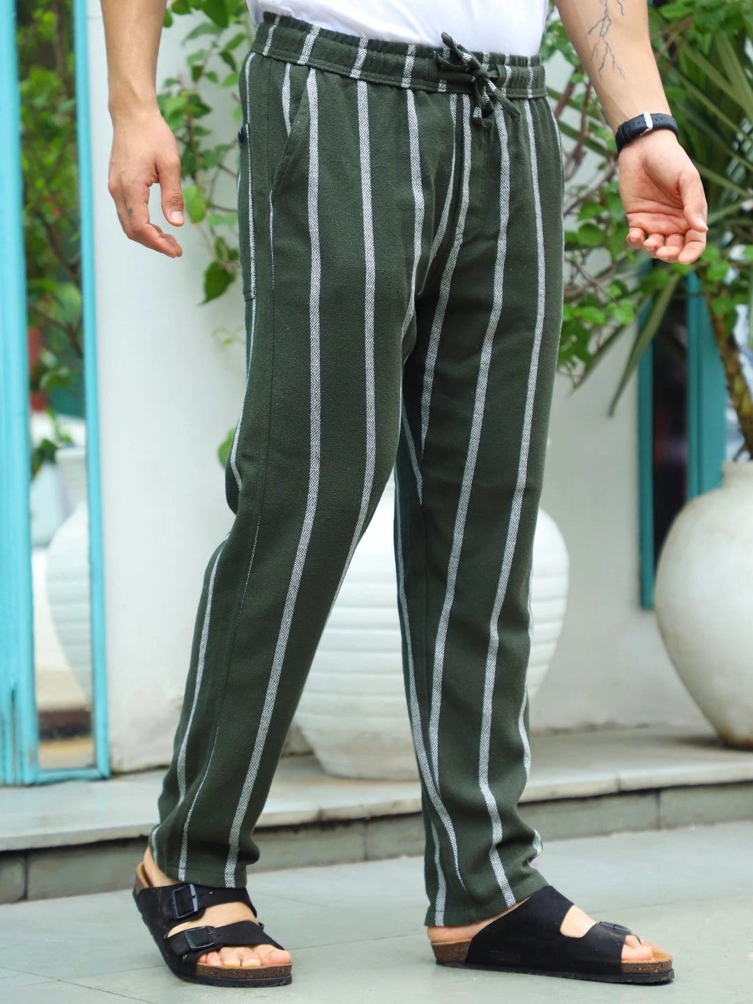 Calvenro Dark Green Stripe Trouser