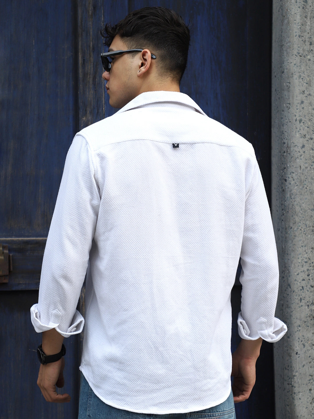 Tuscan White Texture Full Sleeve Shirt