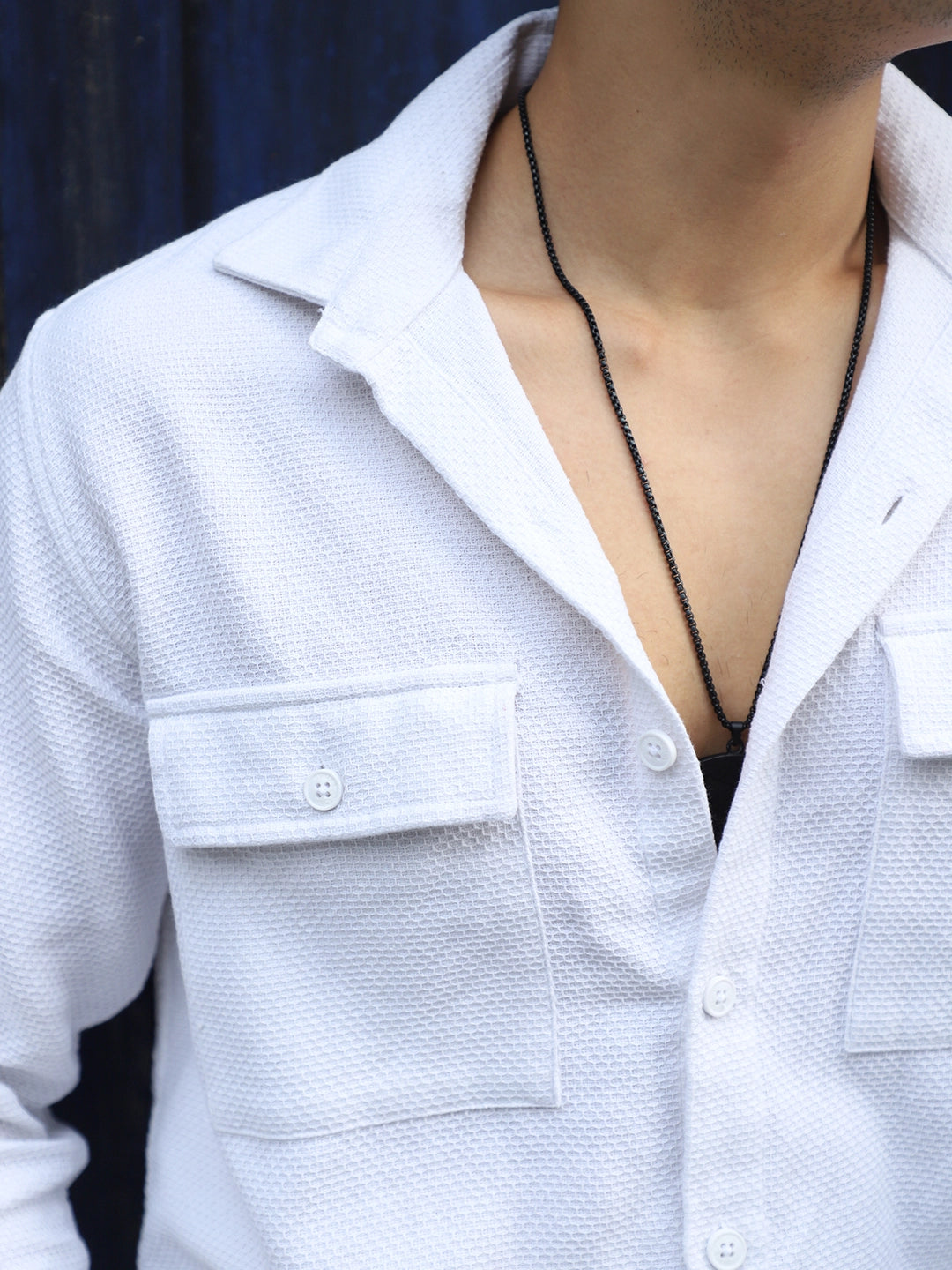 Tuscan White Texture Full Sleeve Shirt