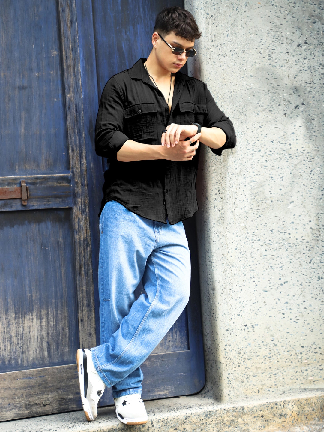 Vero Vibe Lucas Double Clothe Black Shirt