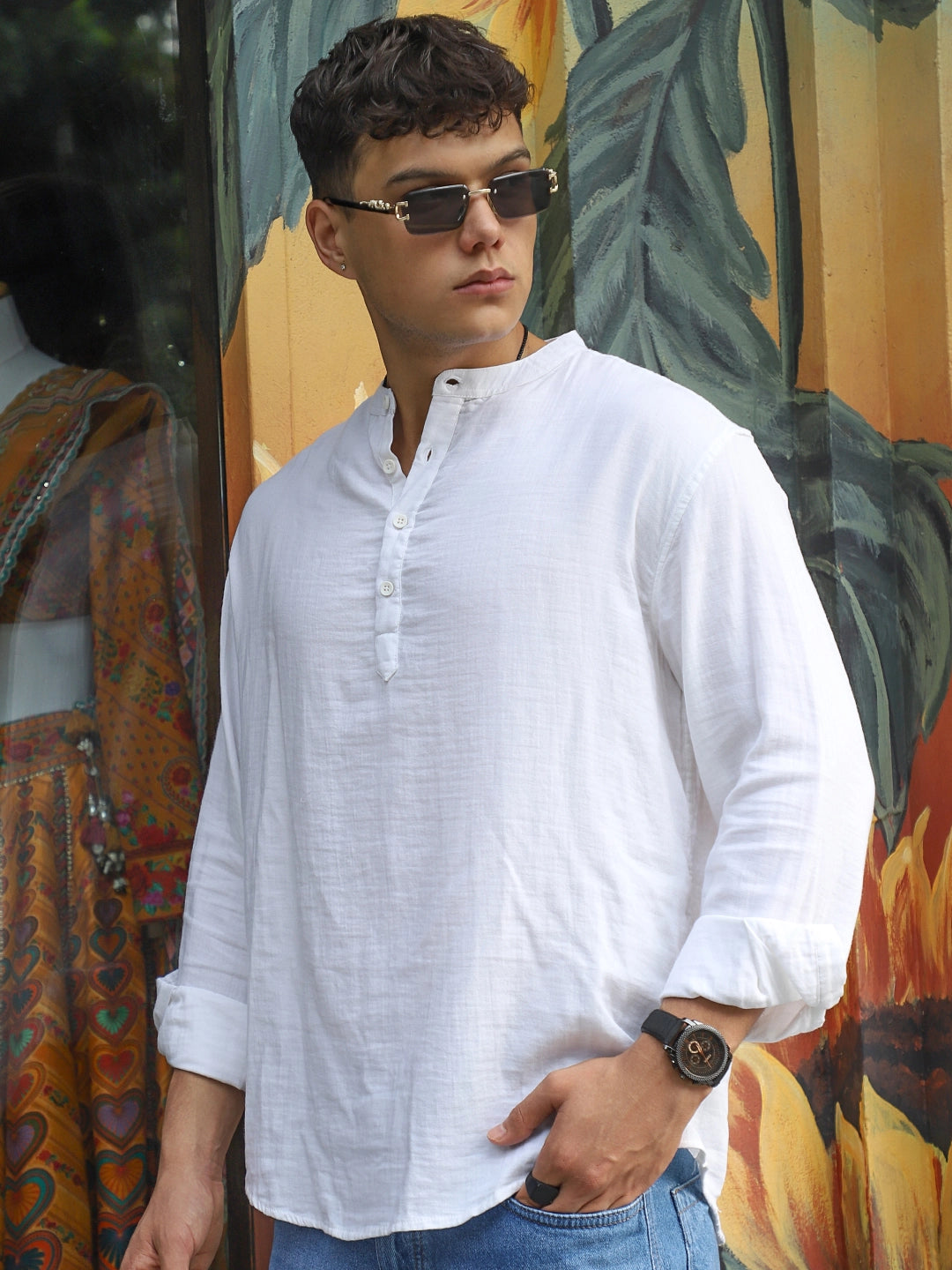 Fusion Drift White Kurta