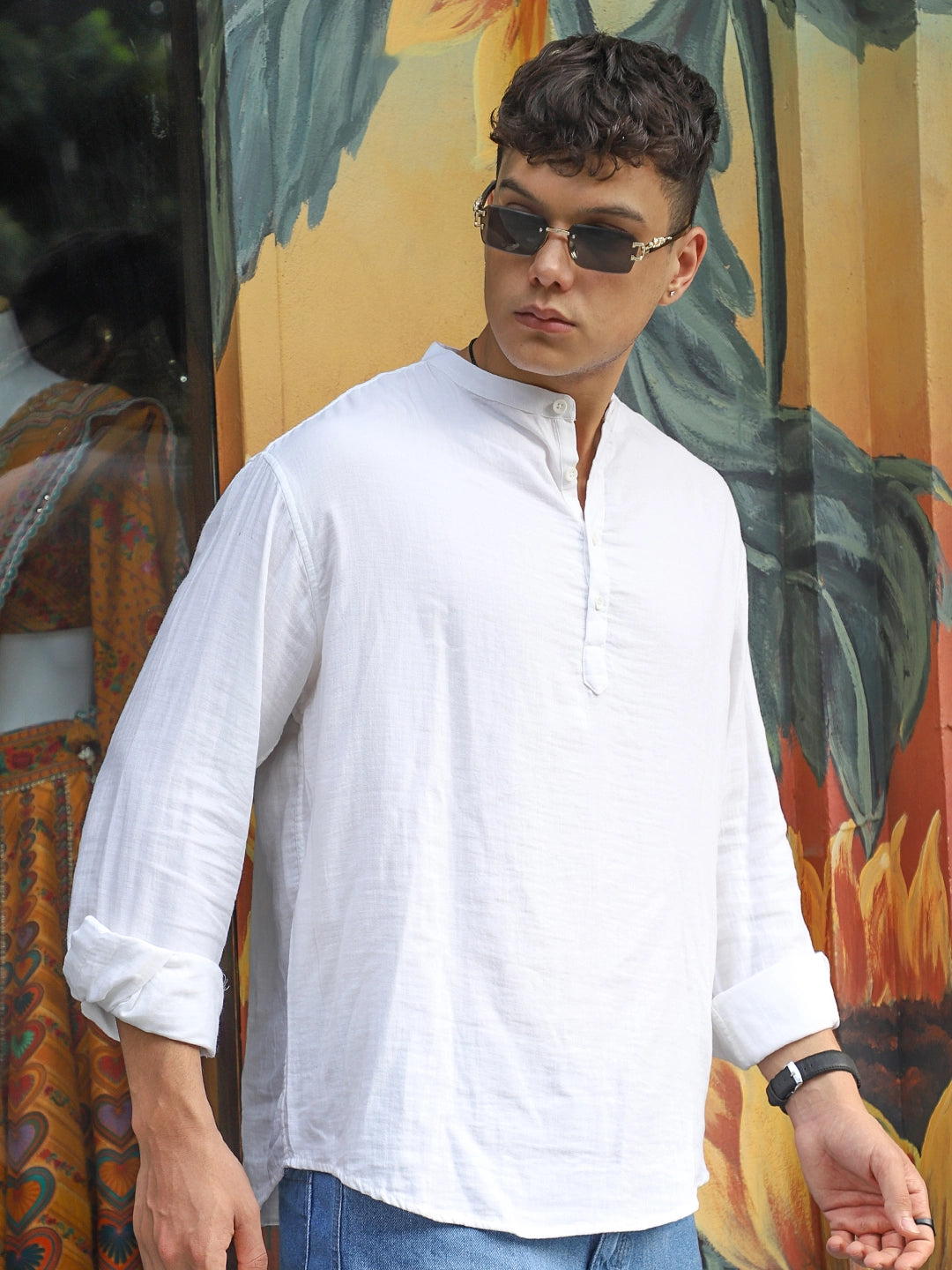 Fusion Drift White Kurta