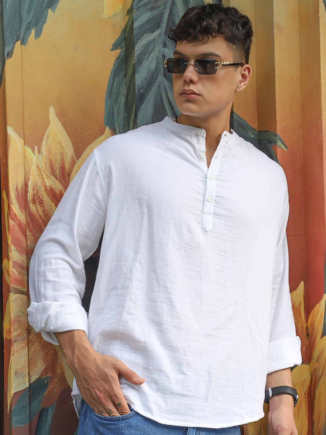 Fusion Drift White Kurta