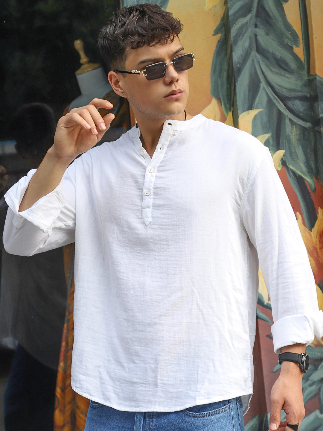 Fusion Drift White Kurta
