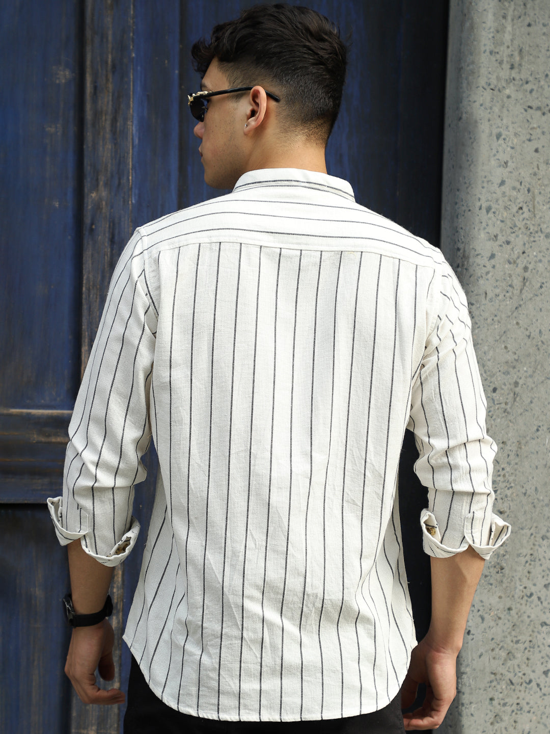 Verdant White Stripe Full Sleeve Shirt