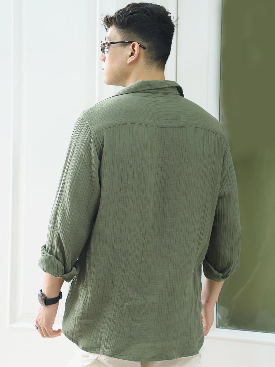 Vero Vibe Lucas Double Clothe Moss Green Shirt