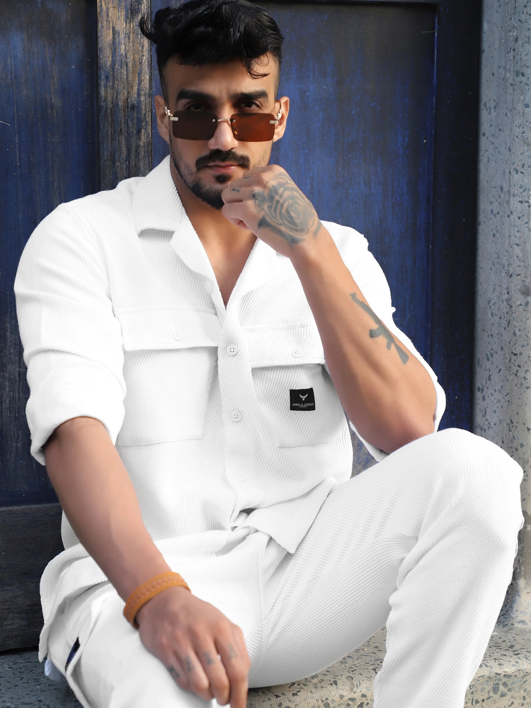 Vanta White Cotrise Co Ord Set