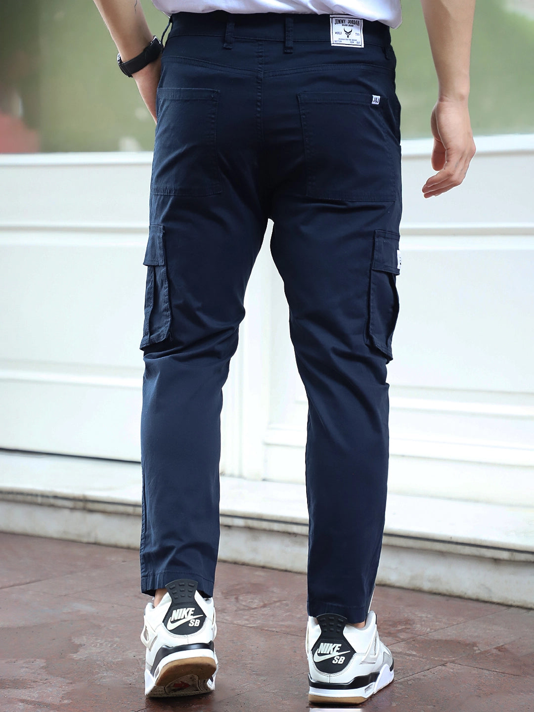 Sandroot Navy Blue Cotton Cargo