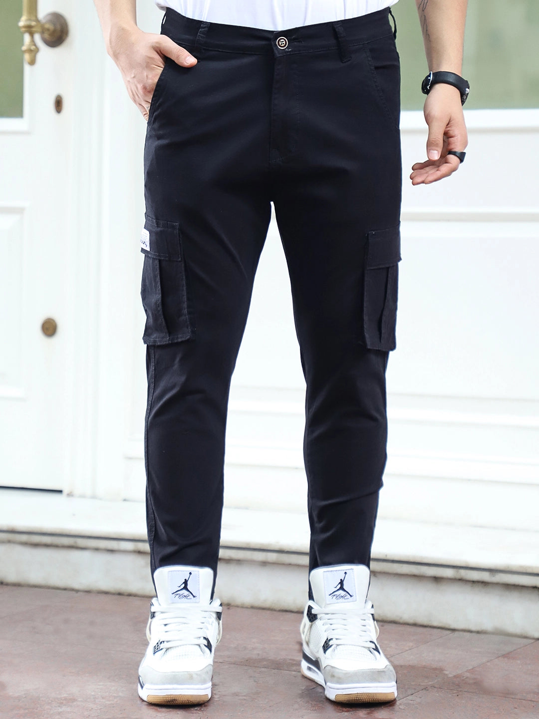 Sandroot Black Cotton Cargo