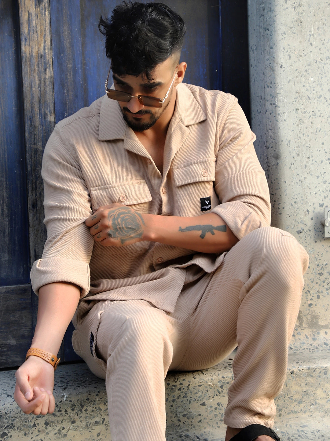 Vanta Beige Cotrise Co Ord Set