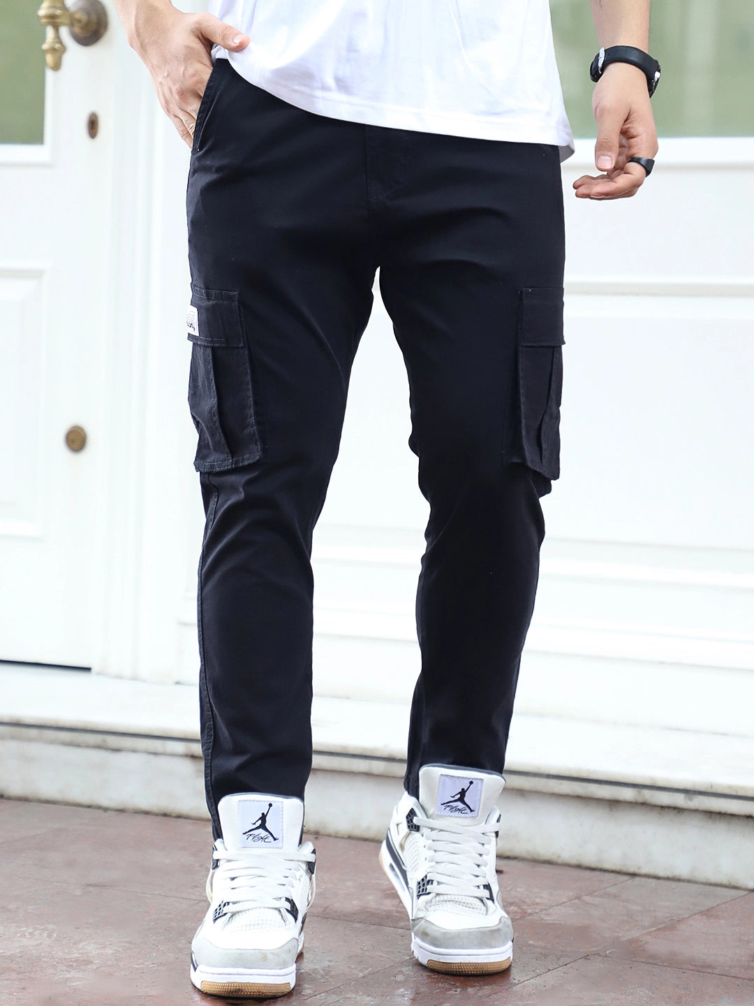 Sandroot Black Cotton Cargo