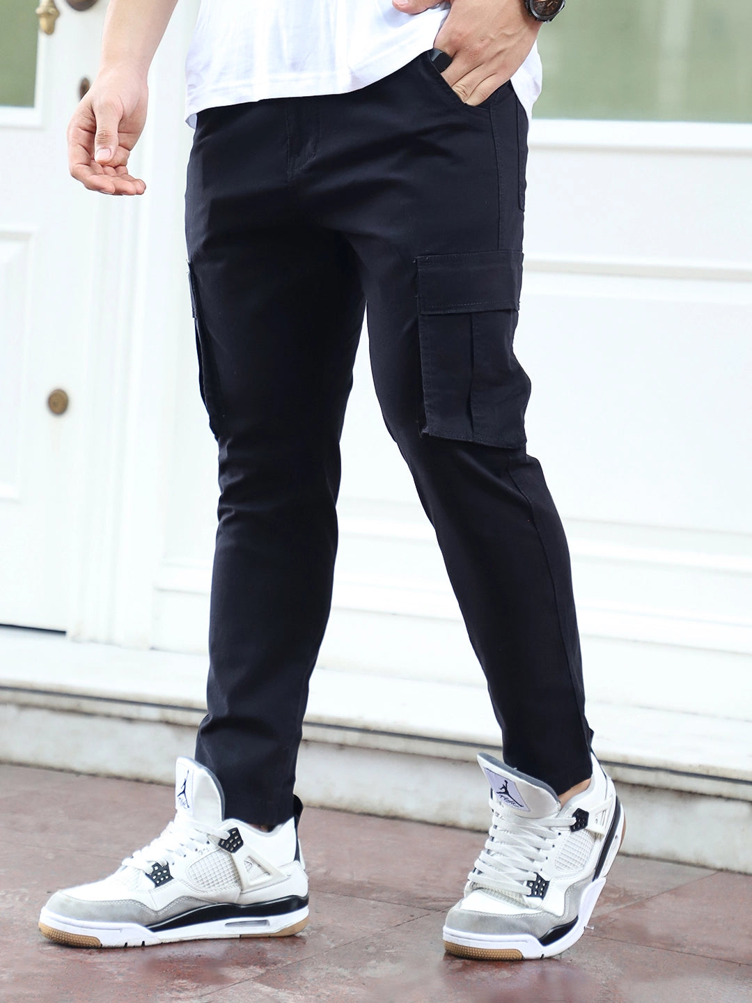Sandroot Black Cotton Cargo