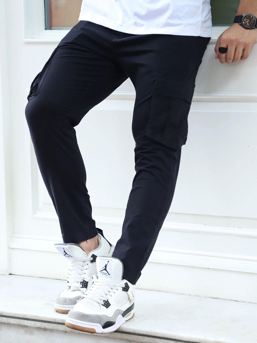 Sandroot Black Cotton Cargo