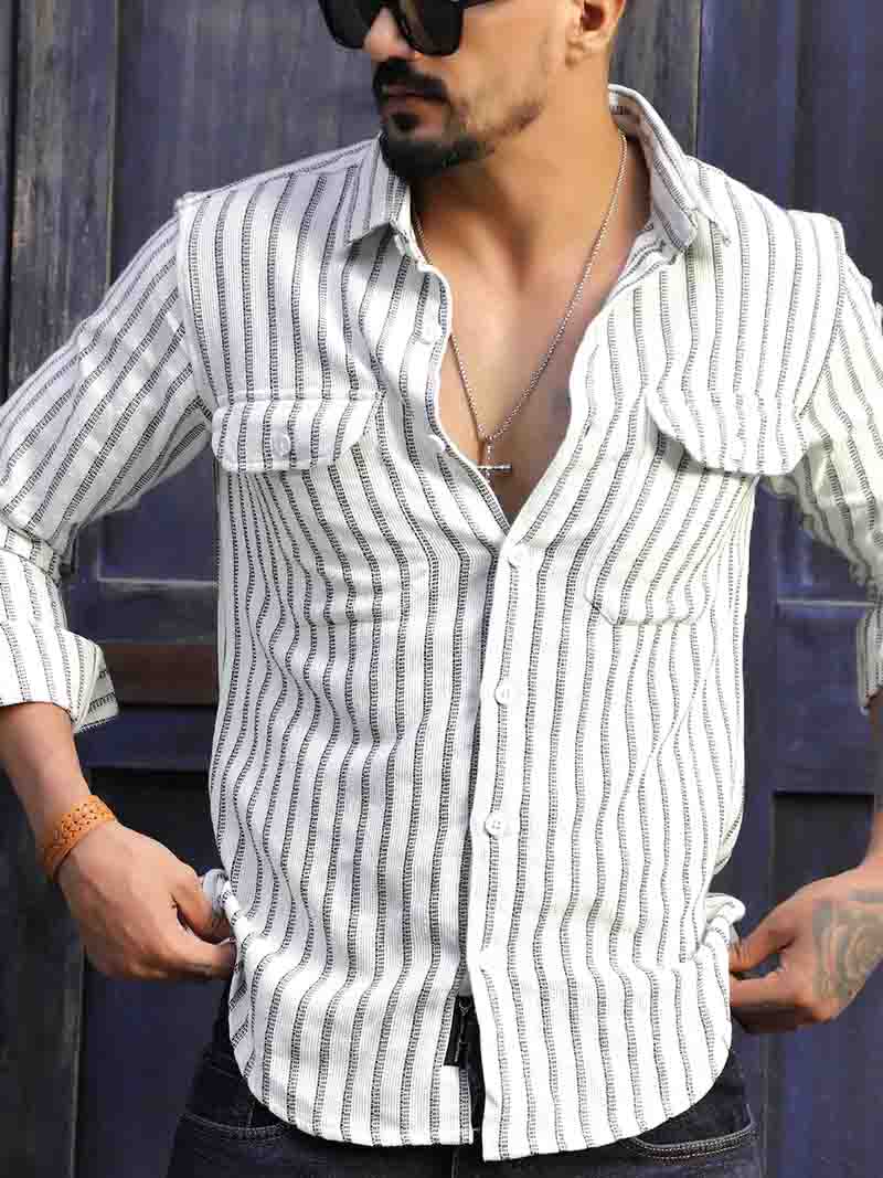 Wildcard White Stripe Full Sleeve Shirt