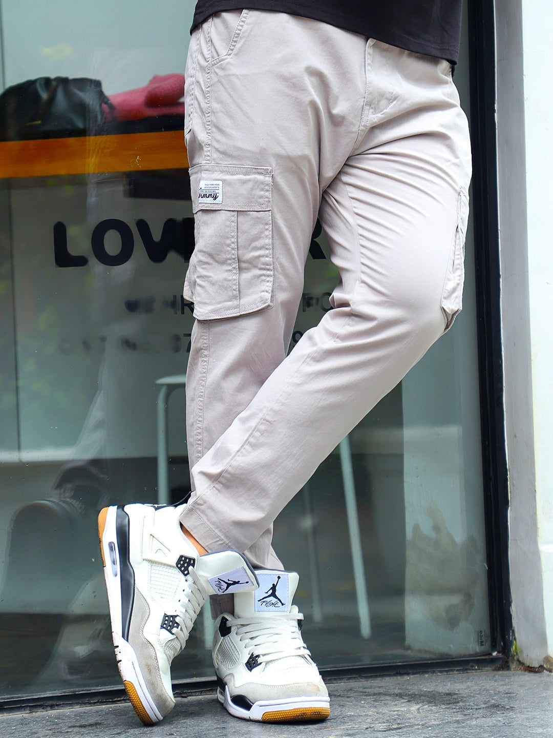 Sandroot Light Grey Cotton Cargo