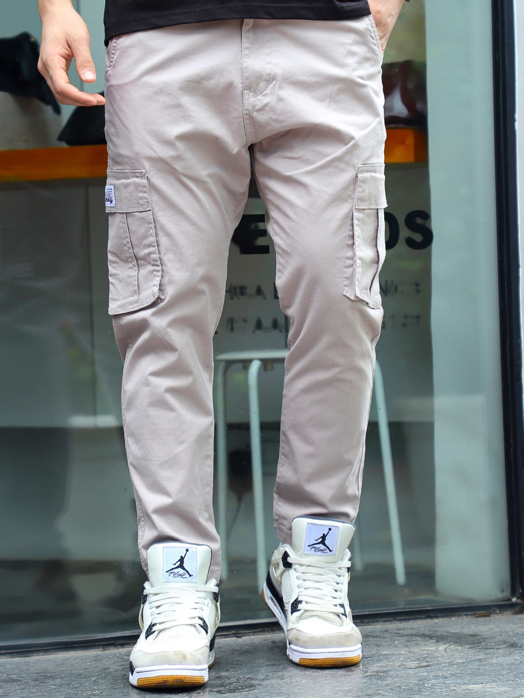 Sandroot Light Grey Cotton Cargo