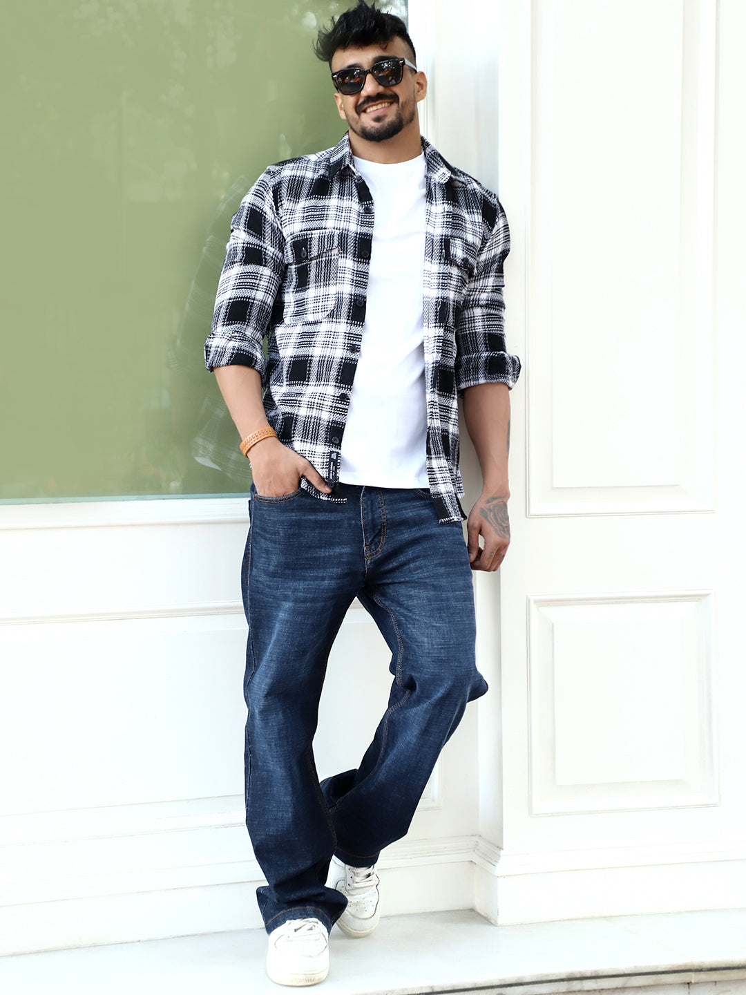 Chrome Fever Black Check Full Sleeve Shirt