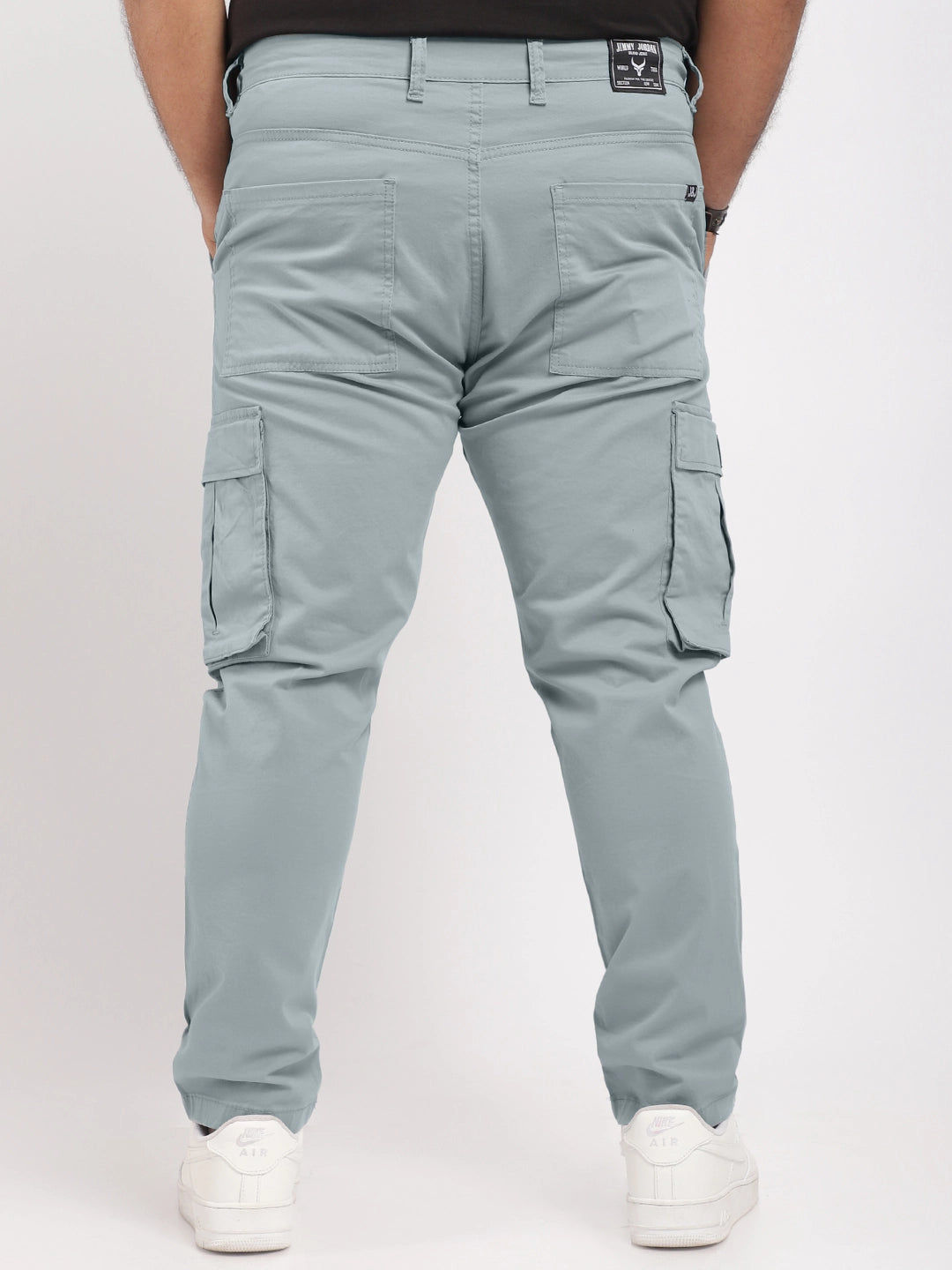 Men Grey Cotton Cargo