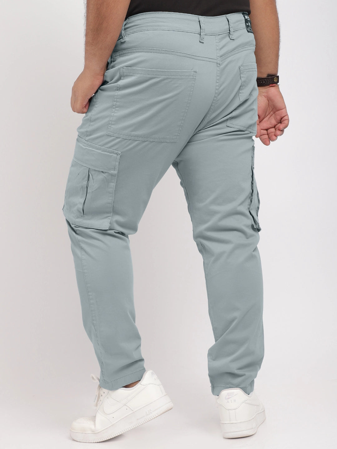 Men Grey Cotton Cargo