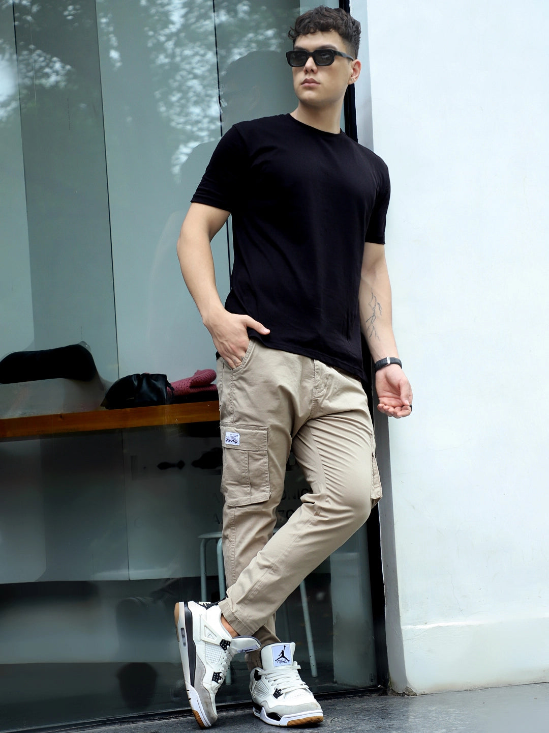 Sandroot Beige Cotton Cargo