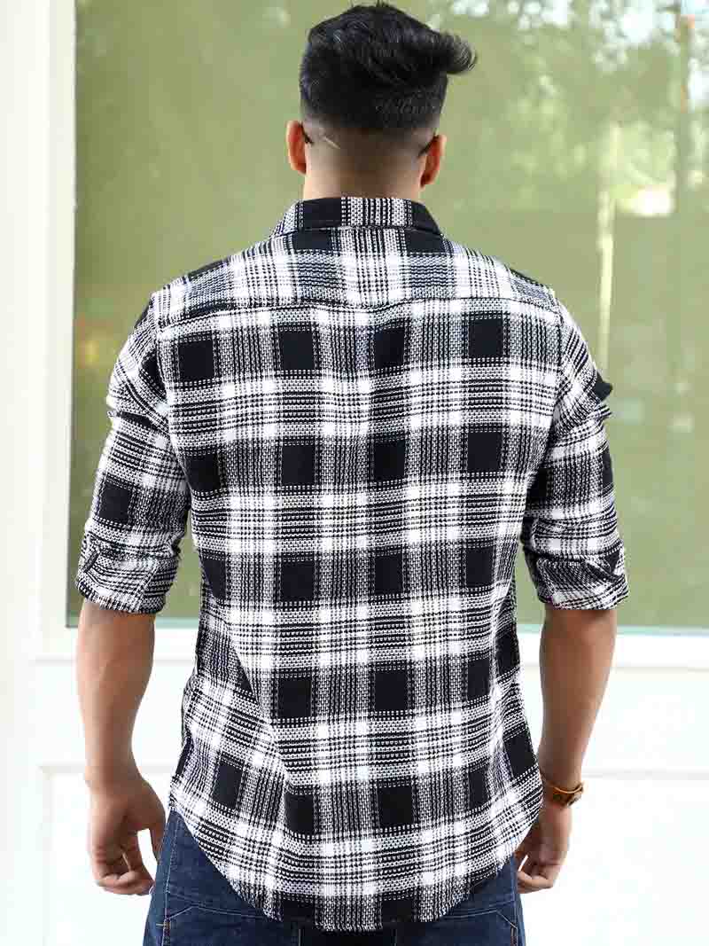 Chrome Fever Black Check Full Sleeve Shirt