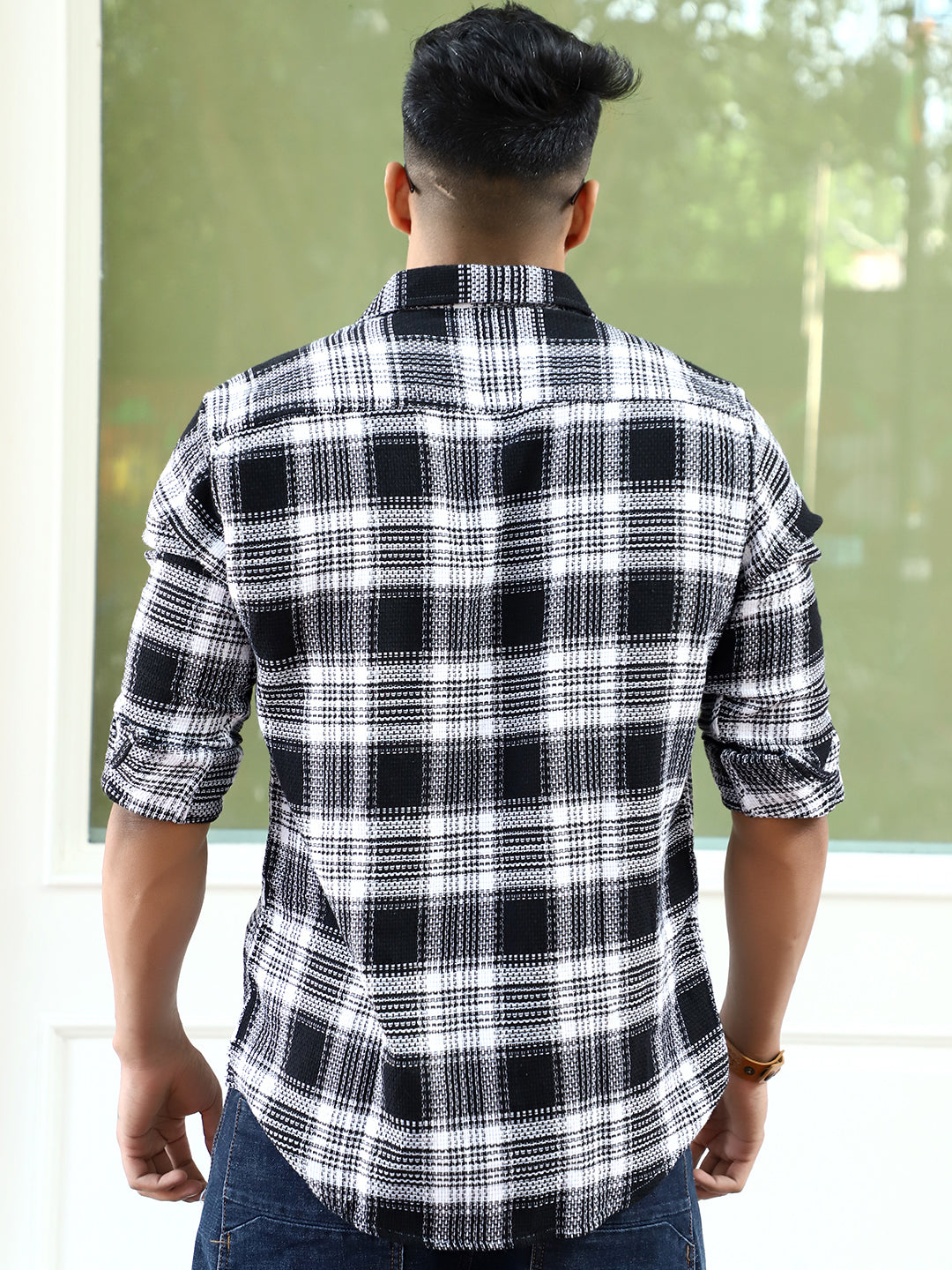 Chrome Fever Black Check Full Sleeve Shirt