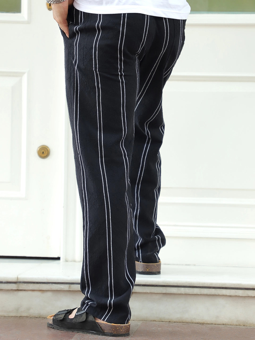 Zayden Black Stripe Baggy Fit Trouser
