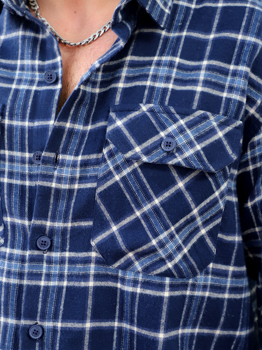 Monoform Dark Blue Check Full Sleeve Shirt