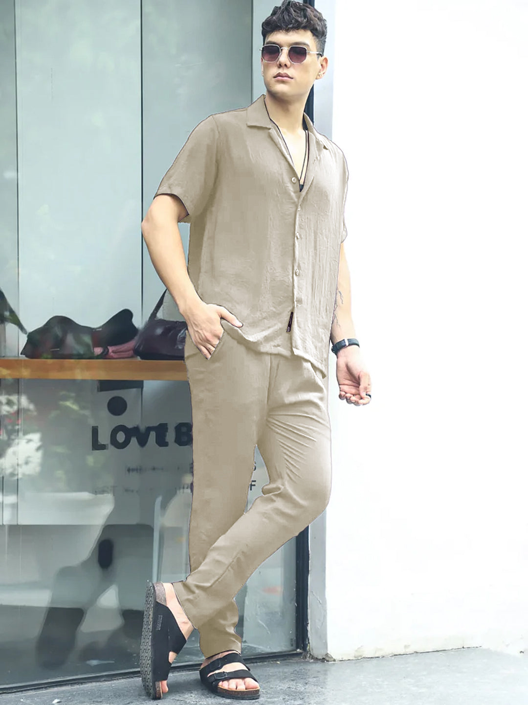 Linen Atlantis Beige Co Ord Set