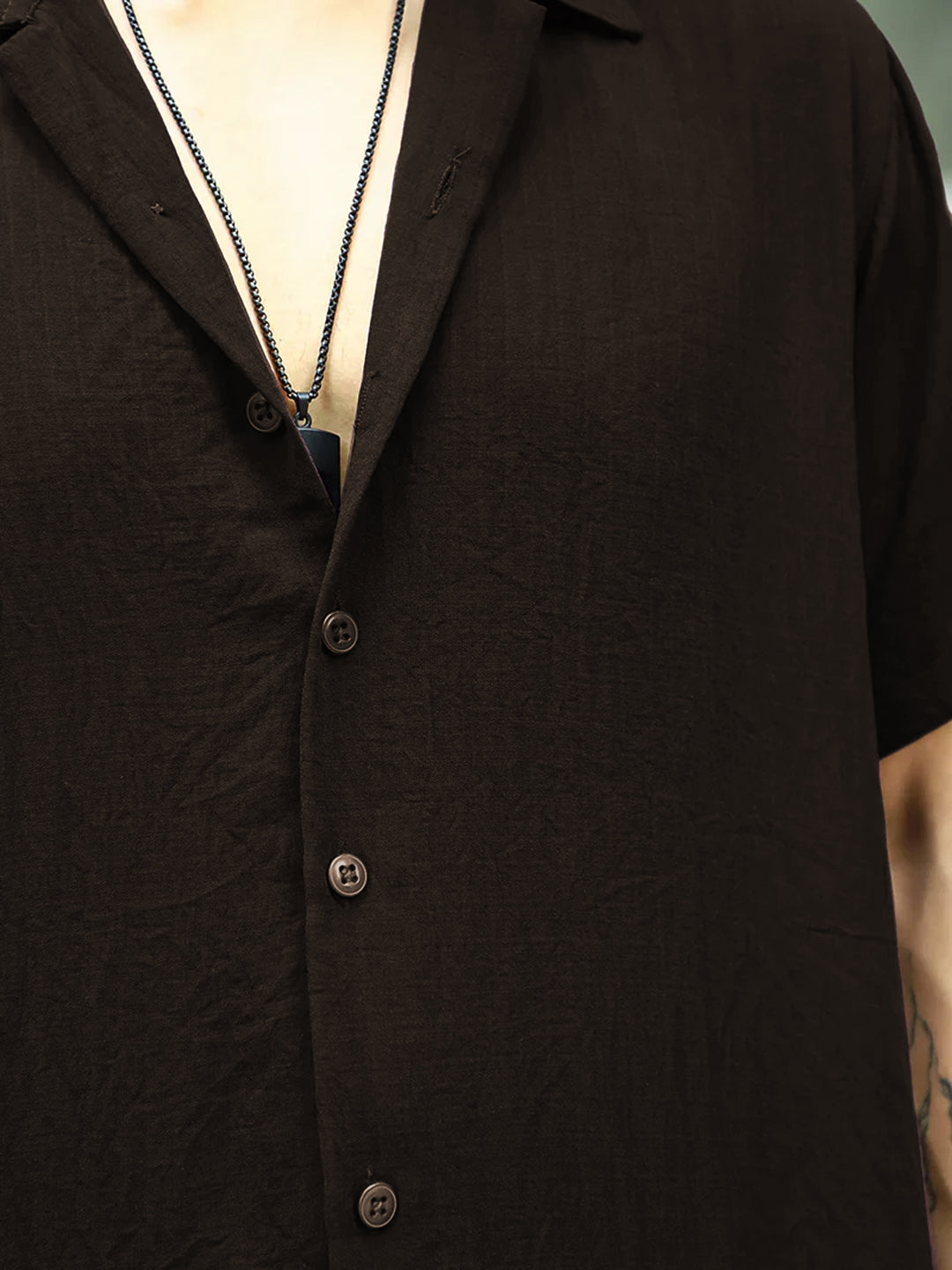 Linen Atlantis Dark Brown Co Ord Set