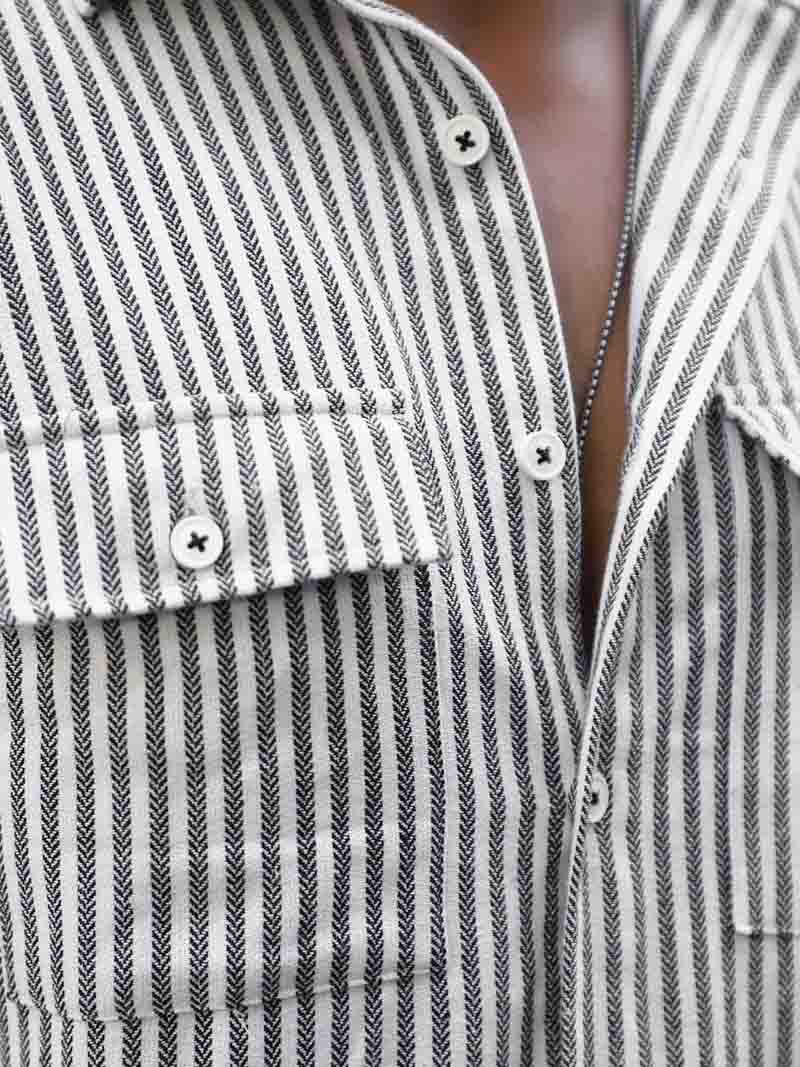 Chiron Thread White Stripe full sleeve Shirt