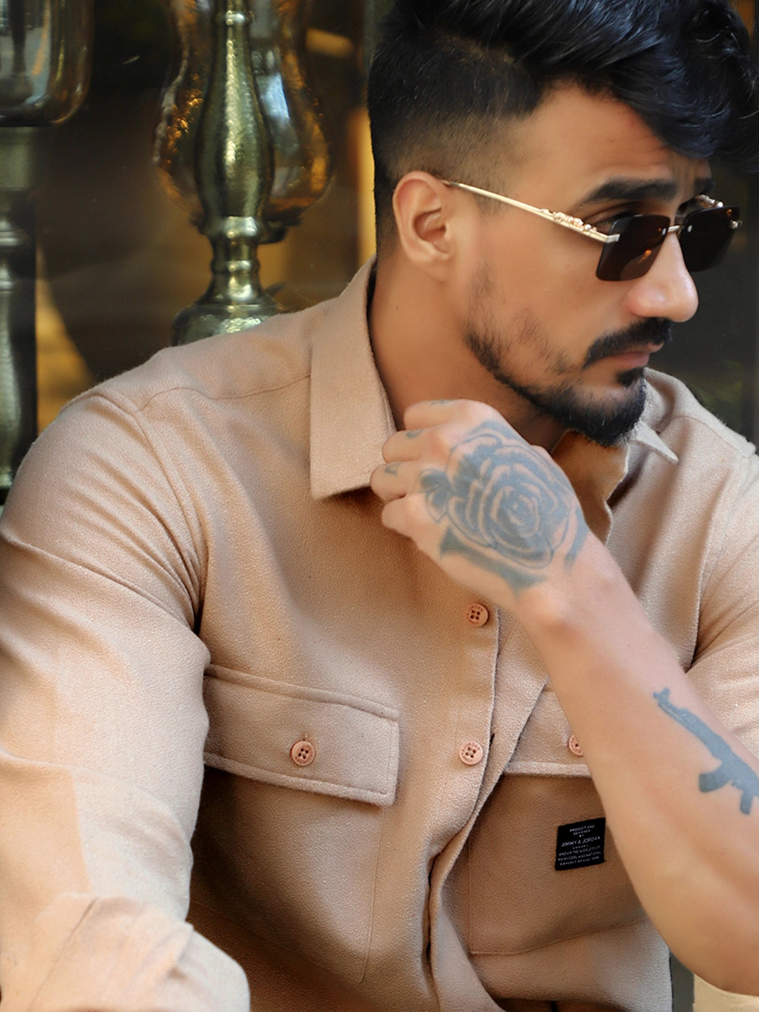 Marko Beige full Plain shirt