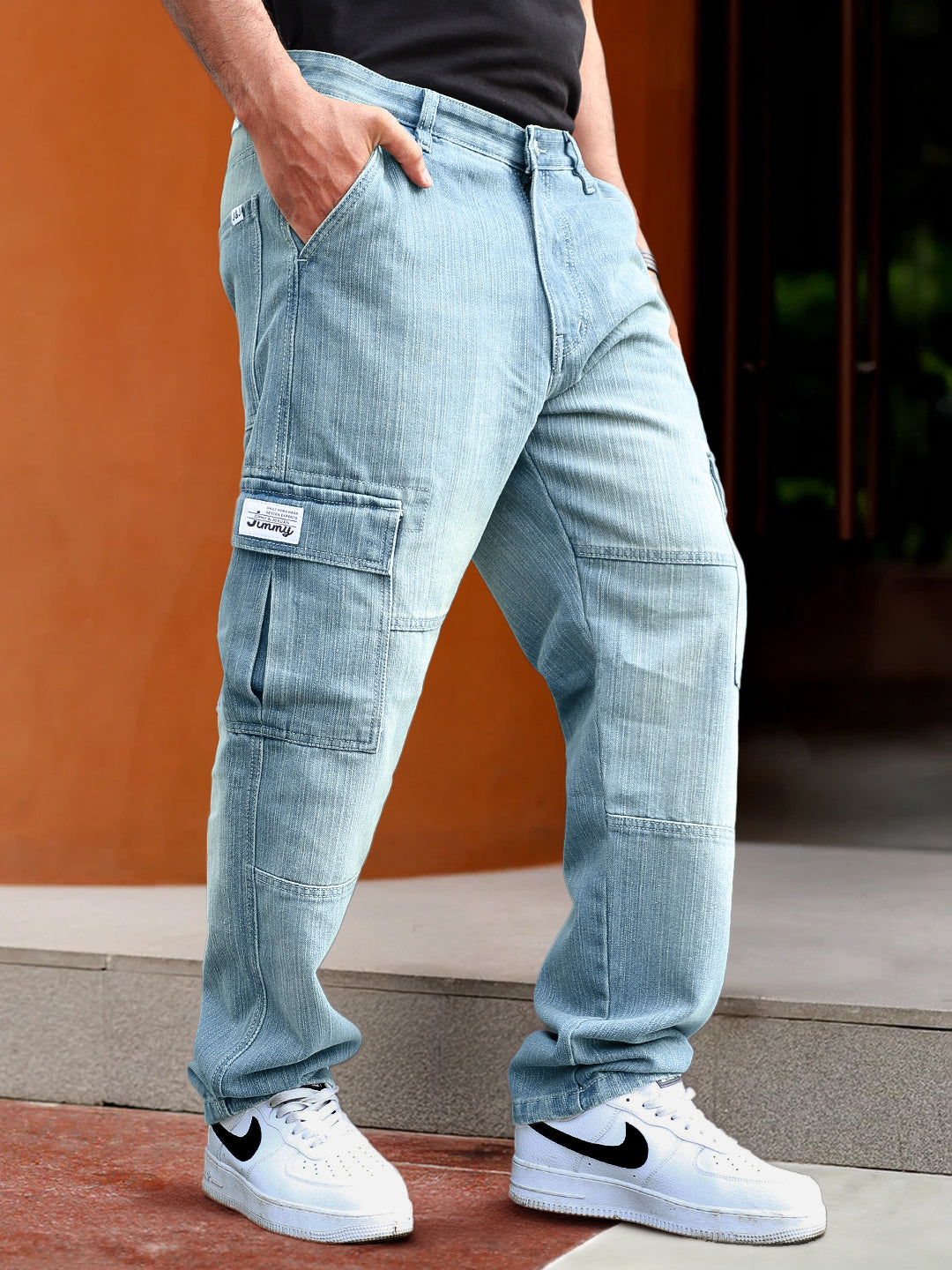 Twilight Fade Light Blue Denim Cargo