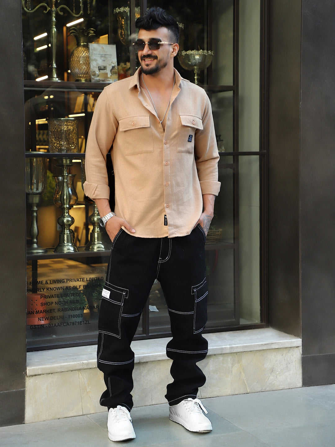 Marko Beige full Plain shirt
