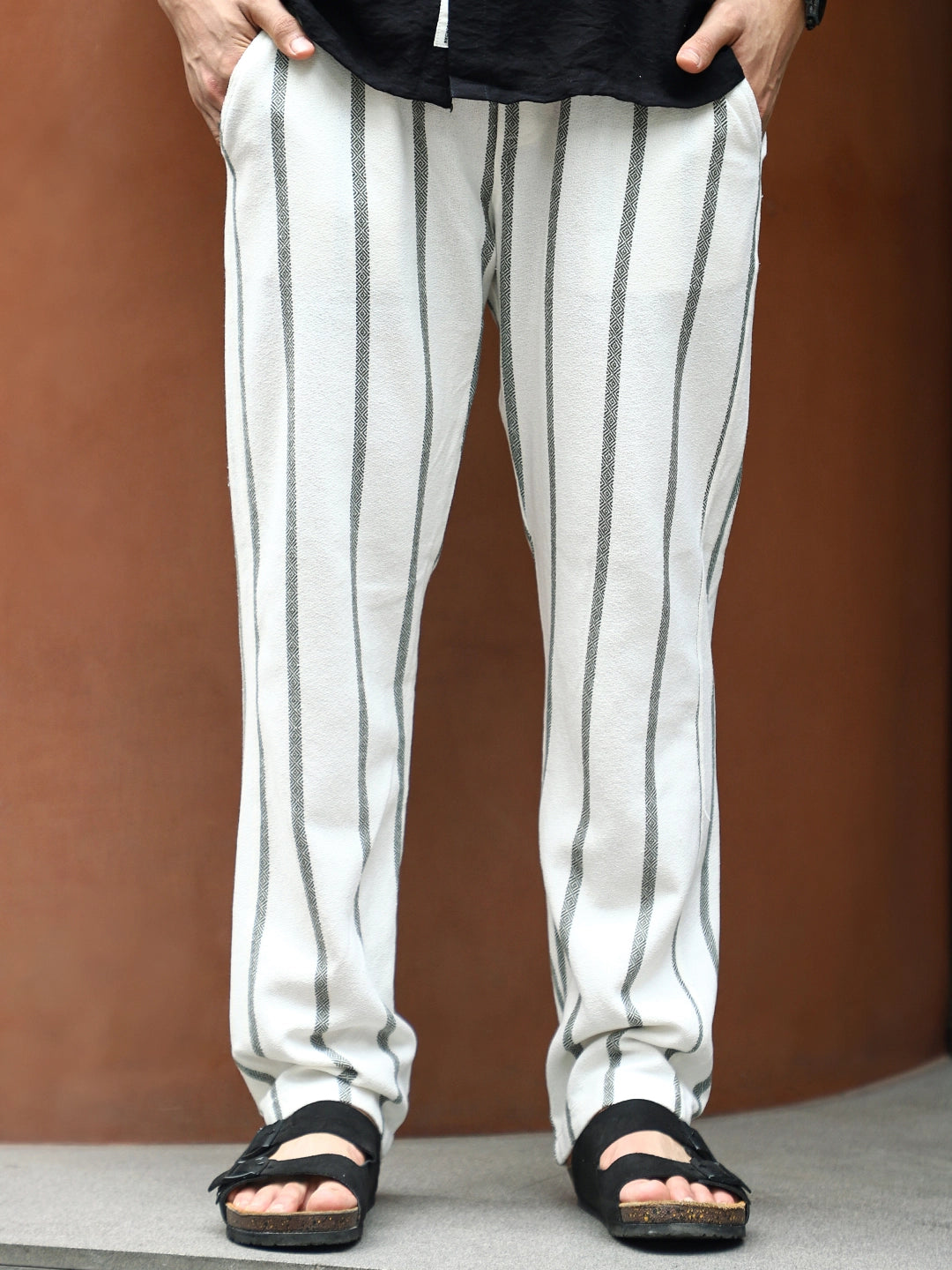 Calvenro Off White Stripe Trouser